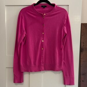 J.Crew Magenta Button-Up Cardigan with Gold Buttons - Women’s Size Large